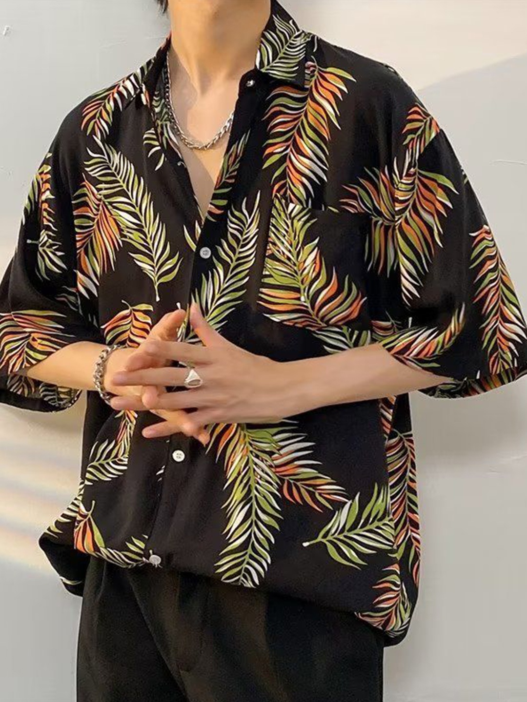 

StyleCast Men Floral Opaque Printed Casual Shirt, Black