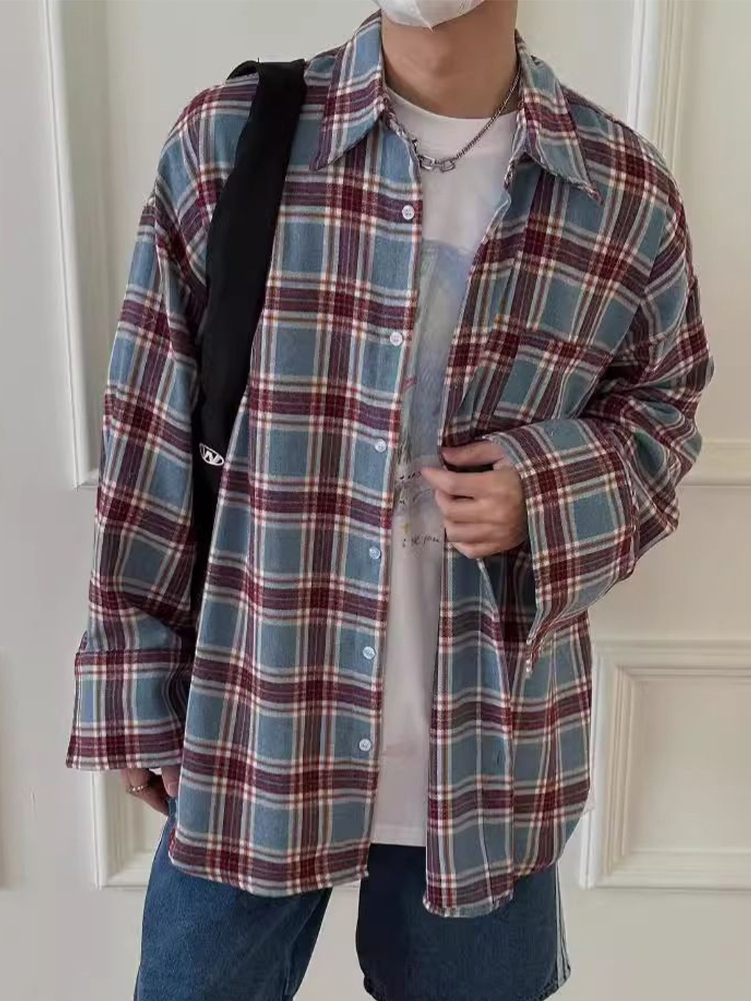 

StyleCast Men Tartan Checks Opaque Checked Casual Shirt, Blue
