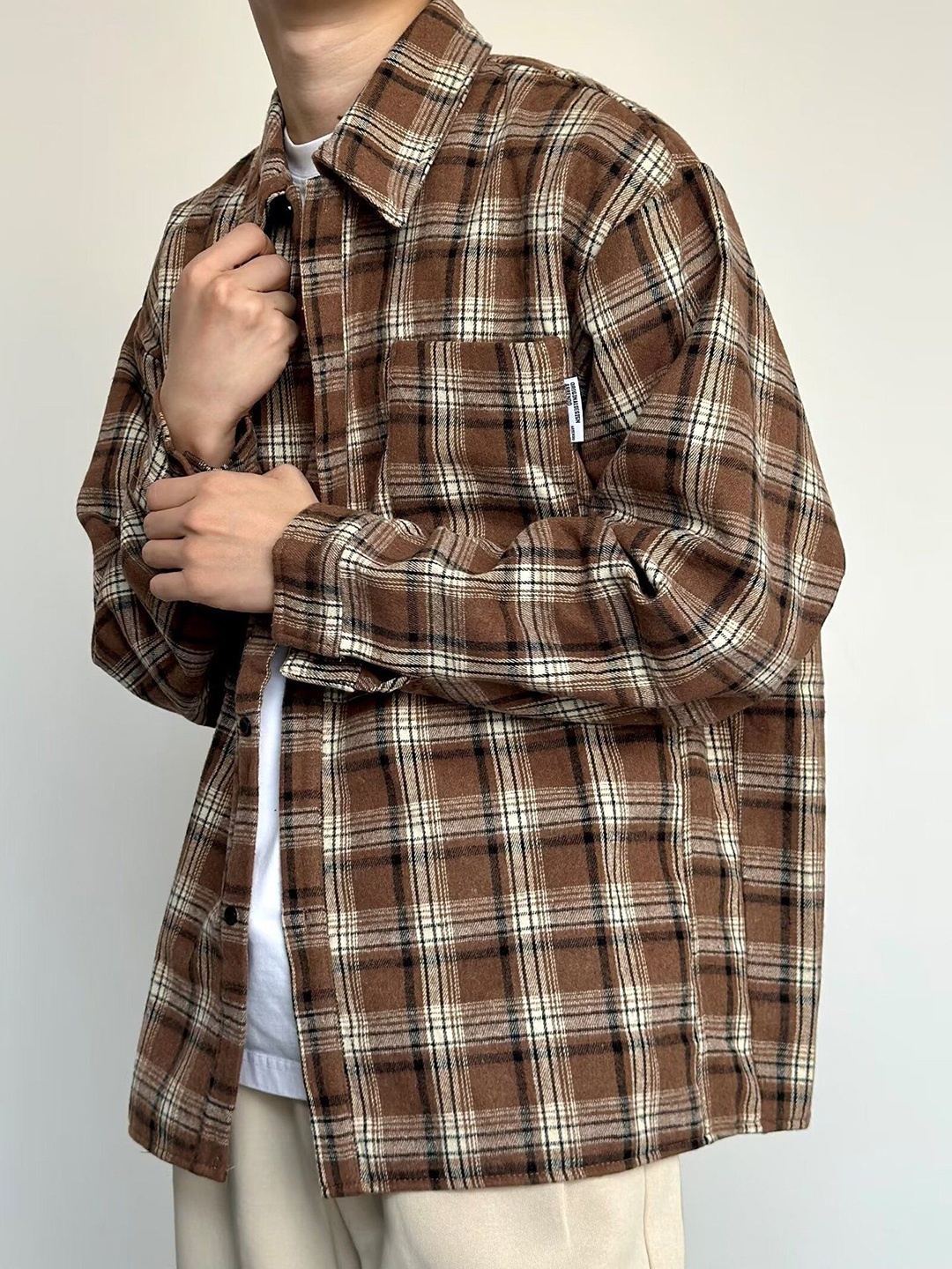 

StyleCast Men Tartan Checks Opaque Checked Casual Shirt, Brown
