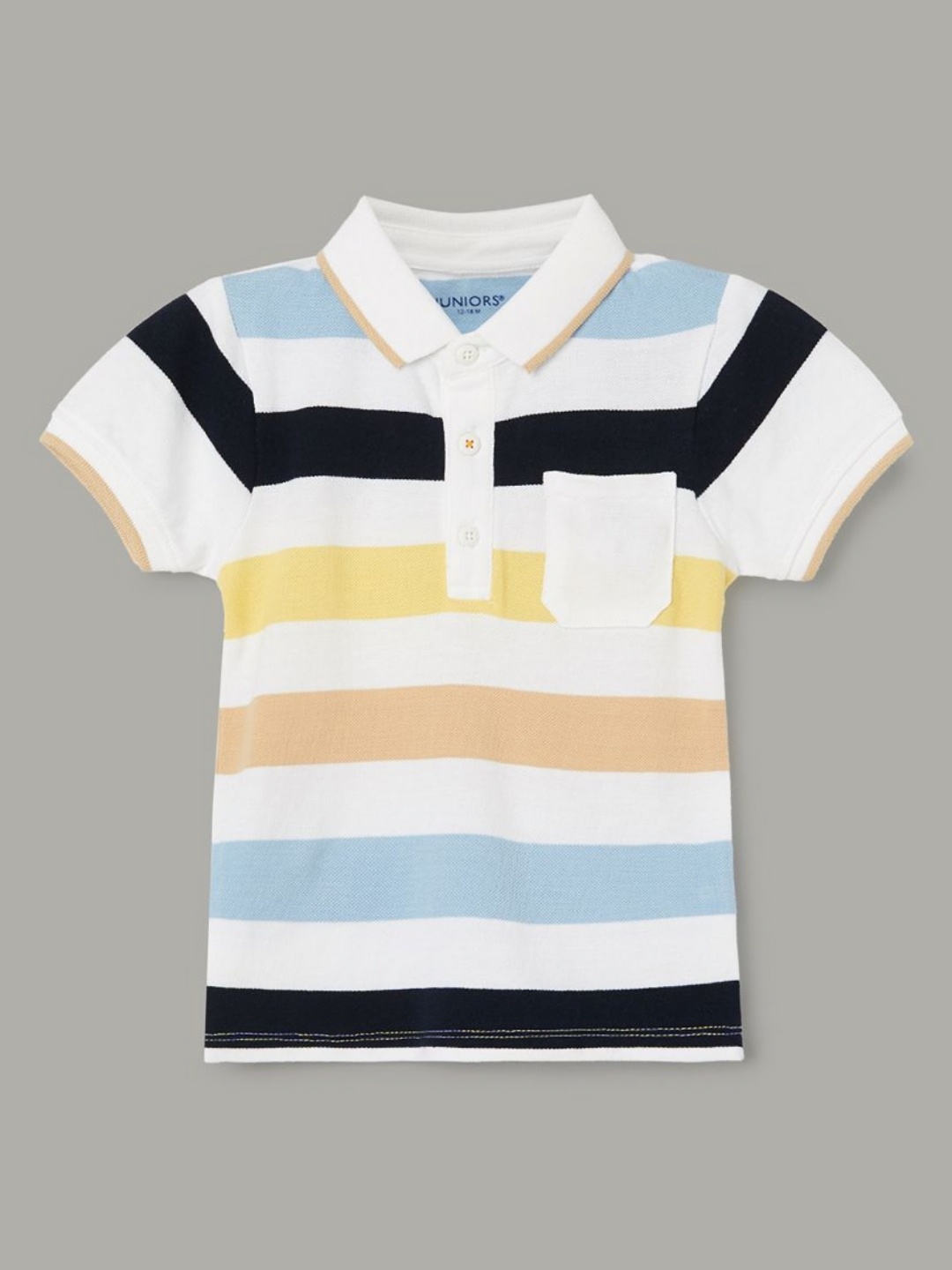 

Juniors by Lifestyle Boys Striped Pockets T-shirt, White
