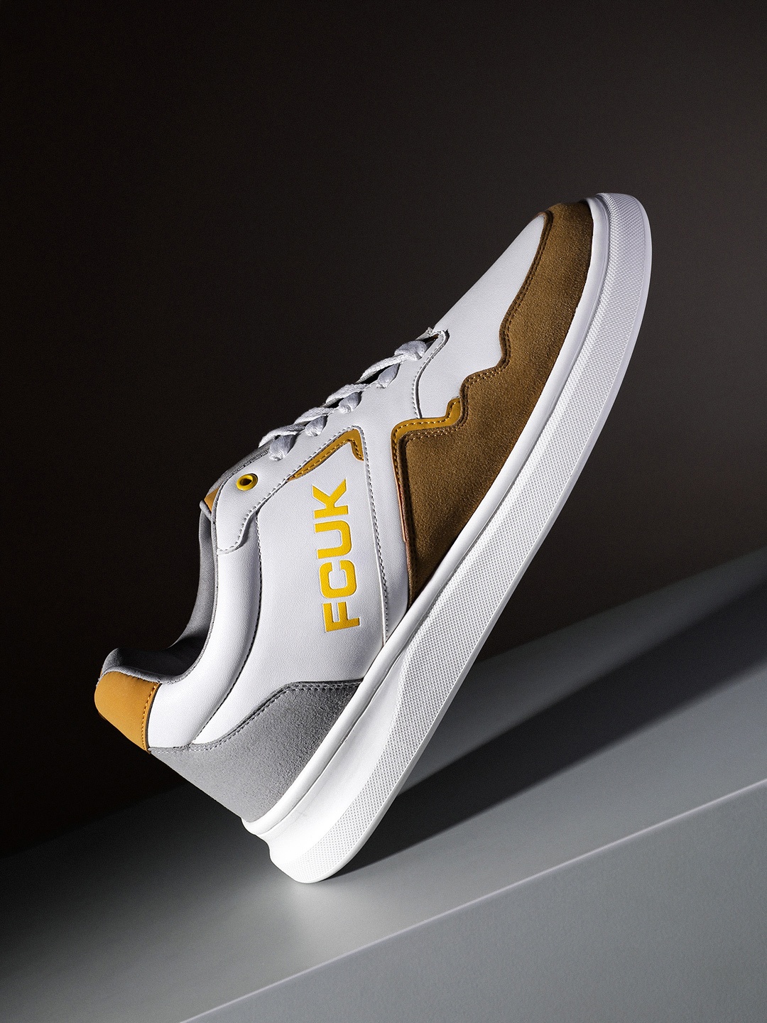 

FCUK Men Brand-Logo Printed Everyday Sneakers, White