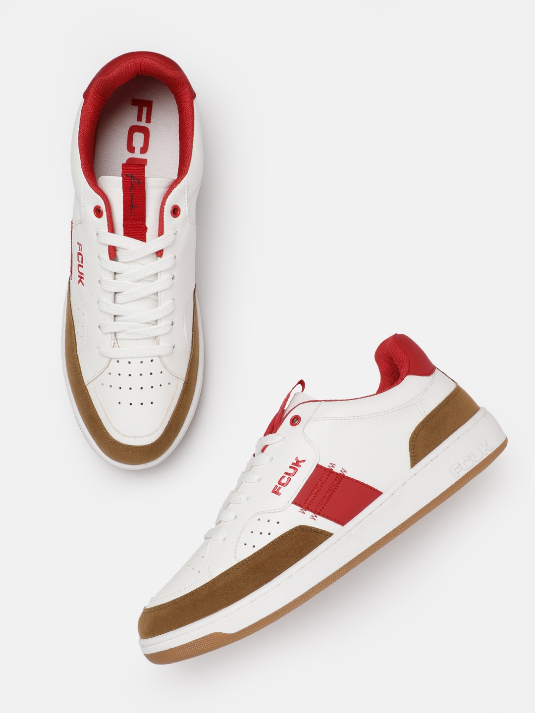 

FCUK Men Brand-Logo Printed Everyday Sneakers, White