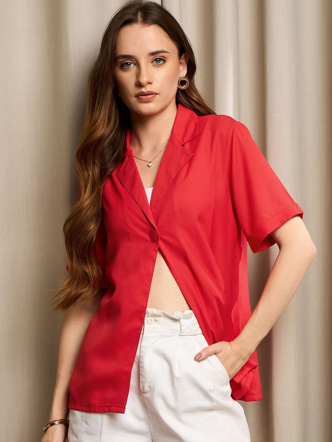 

Marie Claire Extended Sleeves Wrap Top, Coral