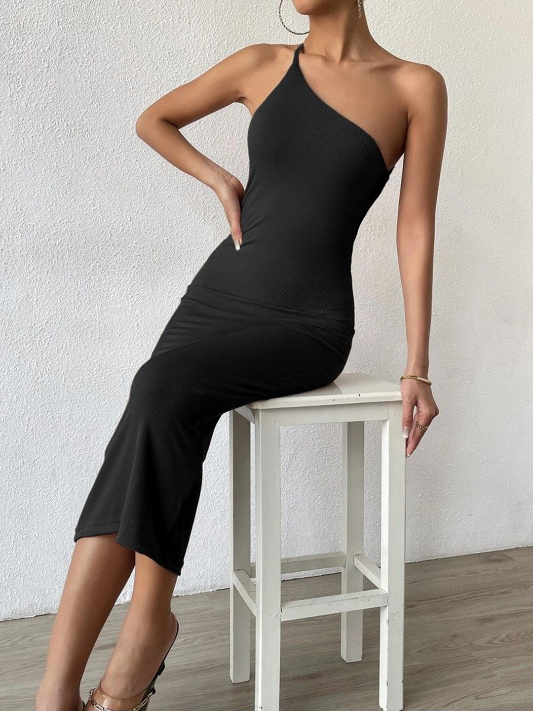 

StyleCast One Shoulder Backless Bodycon Dress, Black