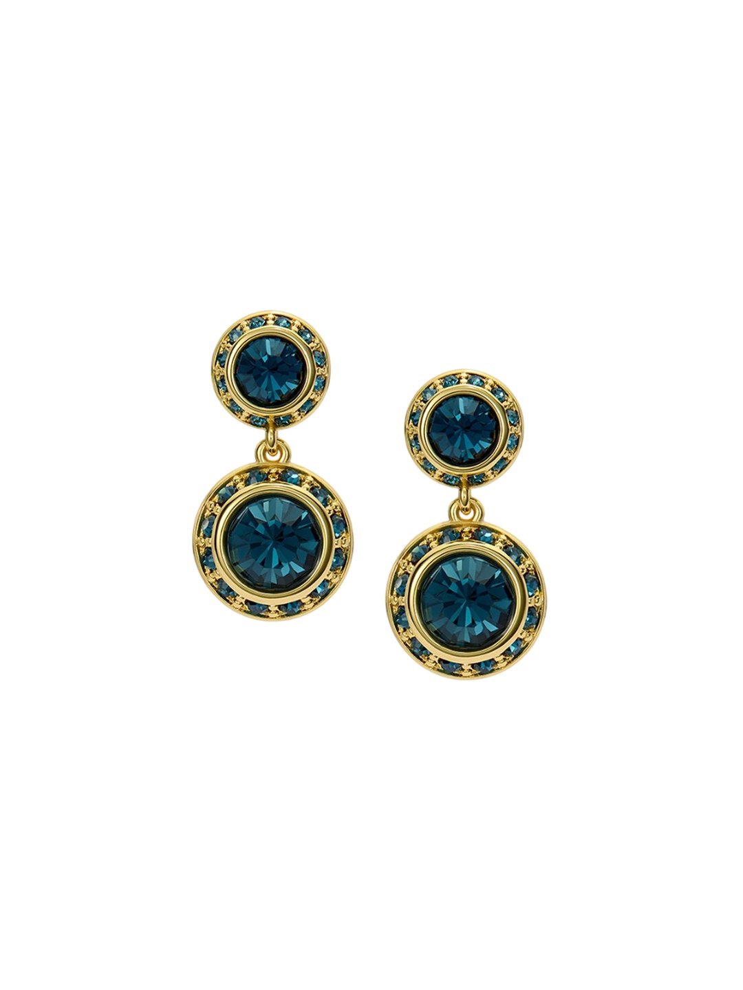 

Ted Baker Gold-Plated Crystals Studded Brass Circular Drop Earrings