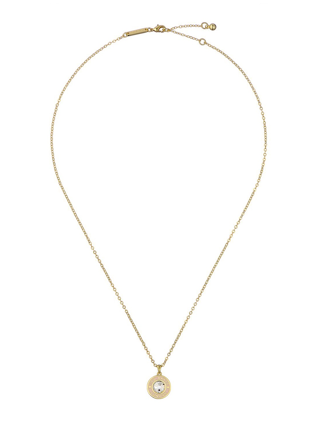 

Ted Baker Gold-Plated Crystal Stone Studded Circular Pendant with Chain