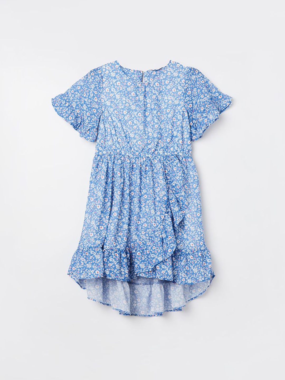 

Fame Forever by Lifestyle Floral Print Flared Sleeve Fit & Flare Dress, Blue