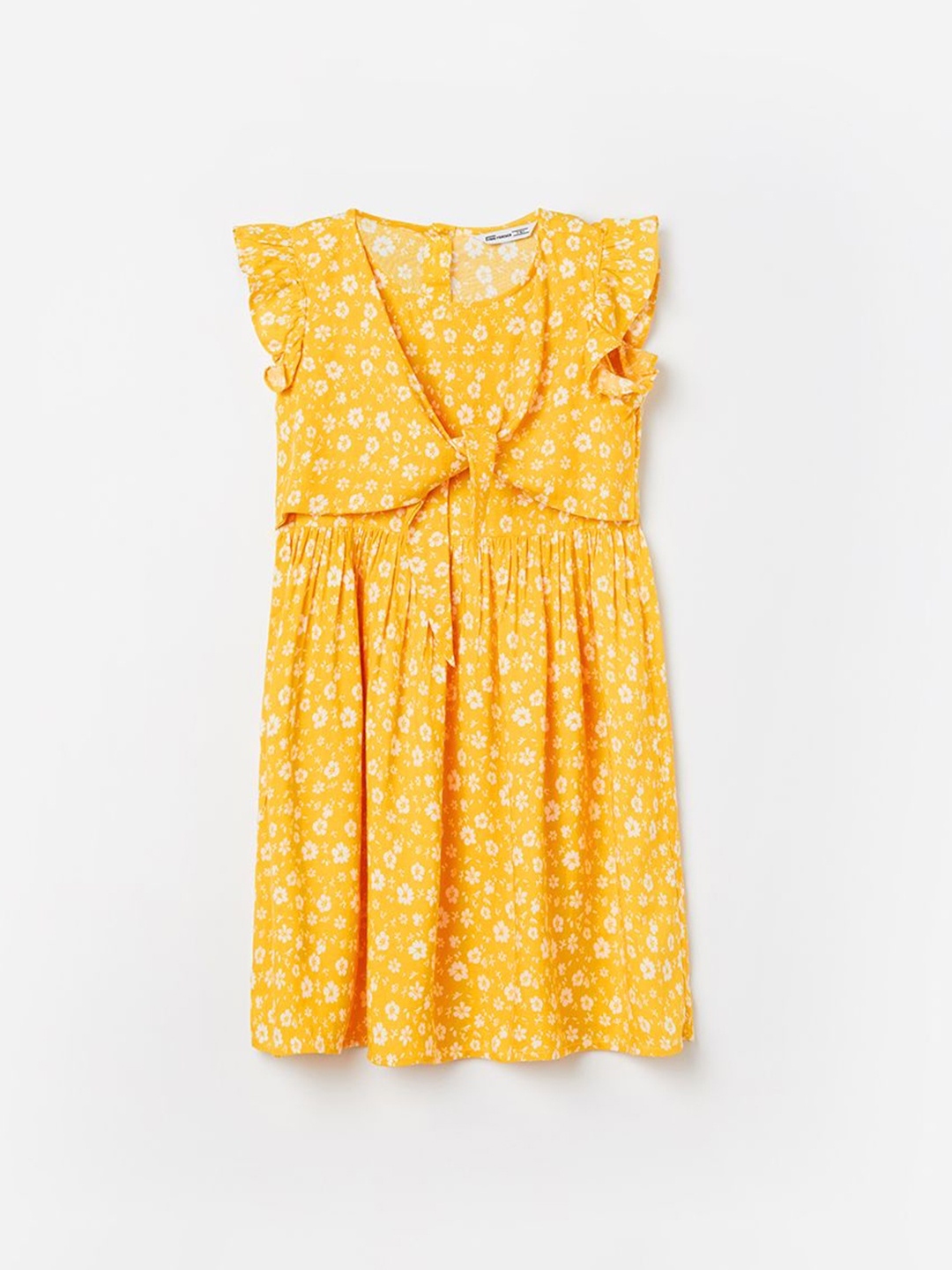 Fame Forever by Lifestyle Floral Printed Fit & Flare Dress, Yellow