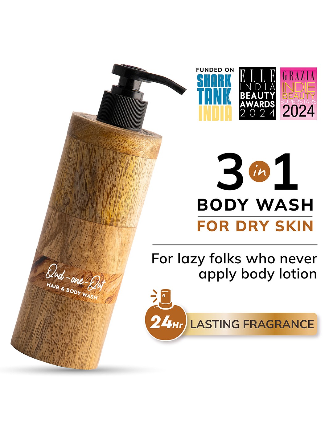 

Mintree Oud One Out Hair & Body Wash For Tanned Skin - 300ml, Brown