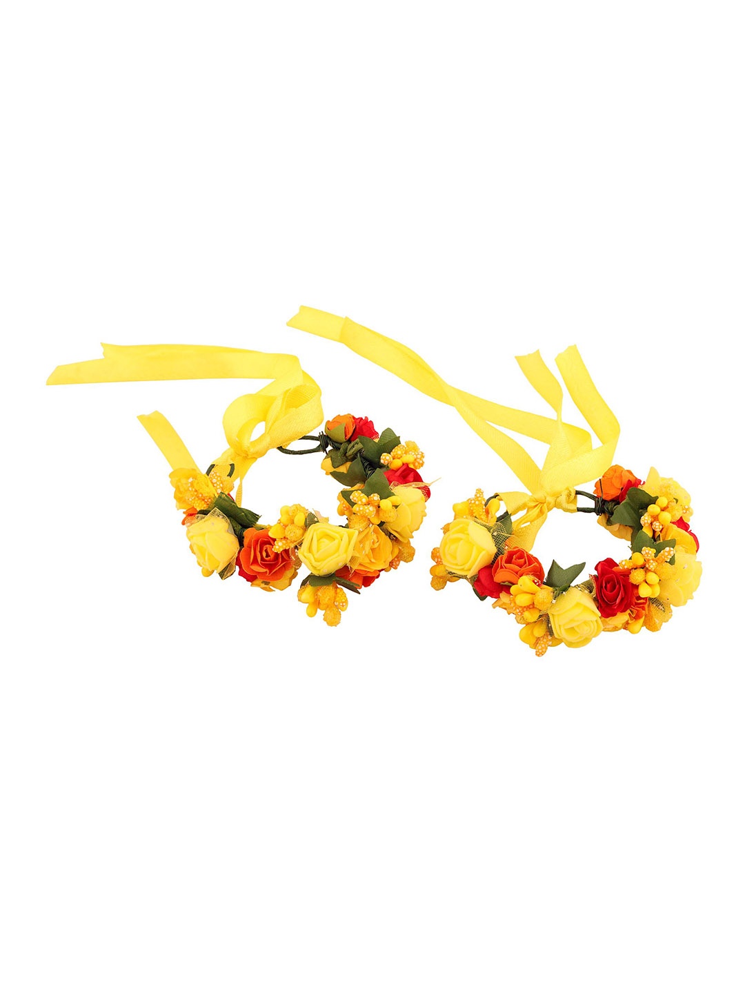 

Sanjog Wraparound Rakhi Floral Bracelet, Yellow