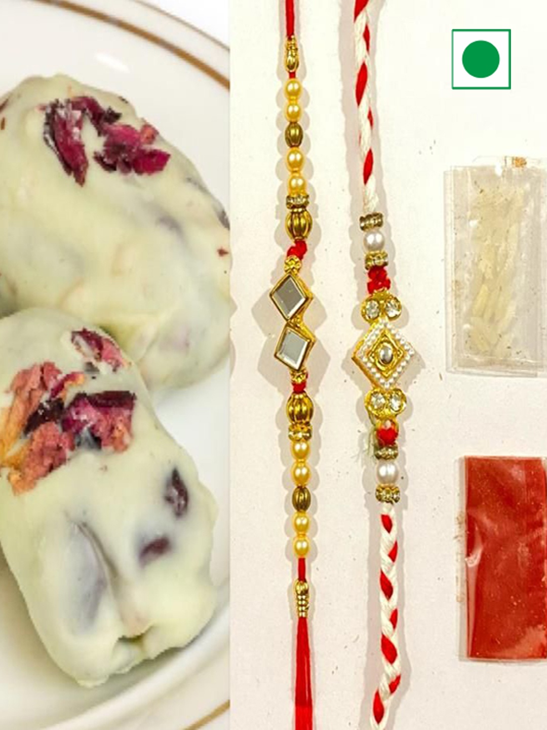 

Wishbox Set Of 2 Paan Dates & Rakhi Gifts, Brown