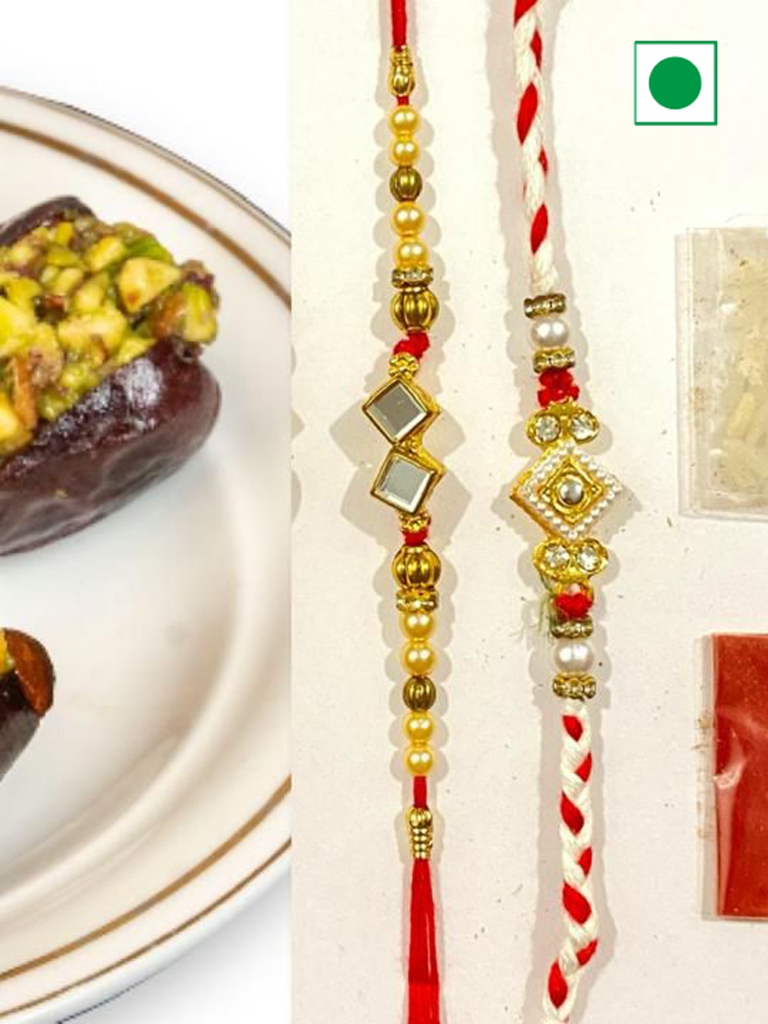 

Wishbox Set Of 2 Pista Dates & Rakhi Gifts, Brown