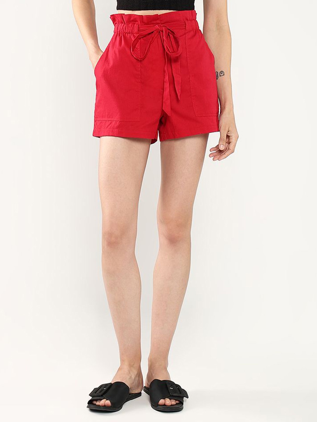 

RAREISM Cerig Women High-Rise Shorts, Red