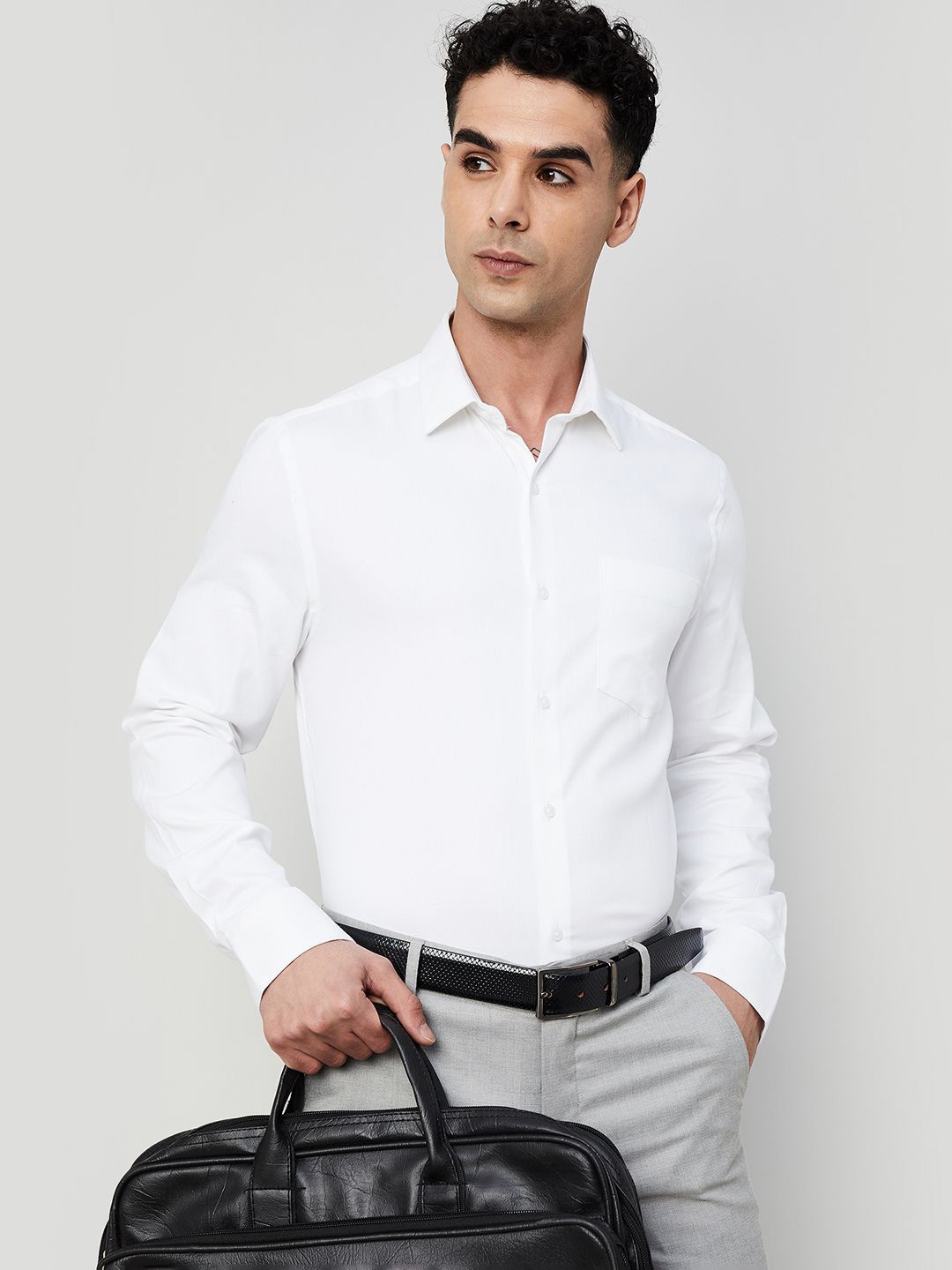 

CODE by Lifestyle Men Slim Fit Opaque Casual Shirt, White