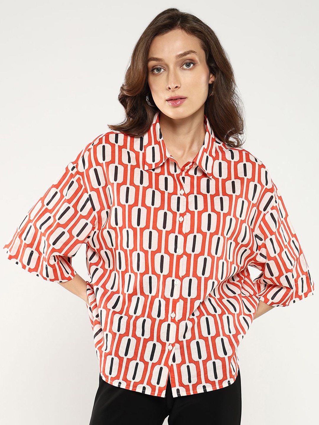 

RAREISM Women Comfort Opaque Printed Formal Shirt, Multi