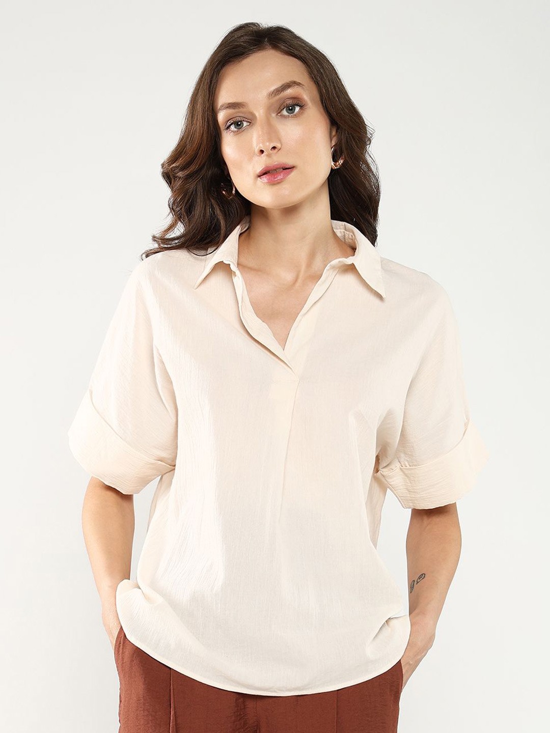 

RAREISM Women Comfort Opaque Formal Shirt, Off white