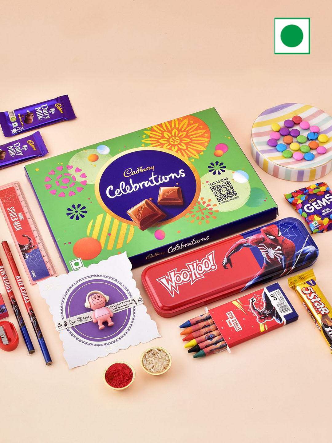 

Hyperfoods Chocolates With Kids Rakhi, Red