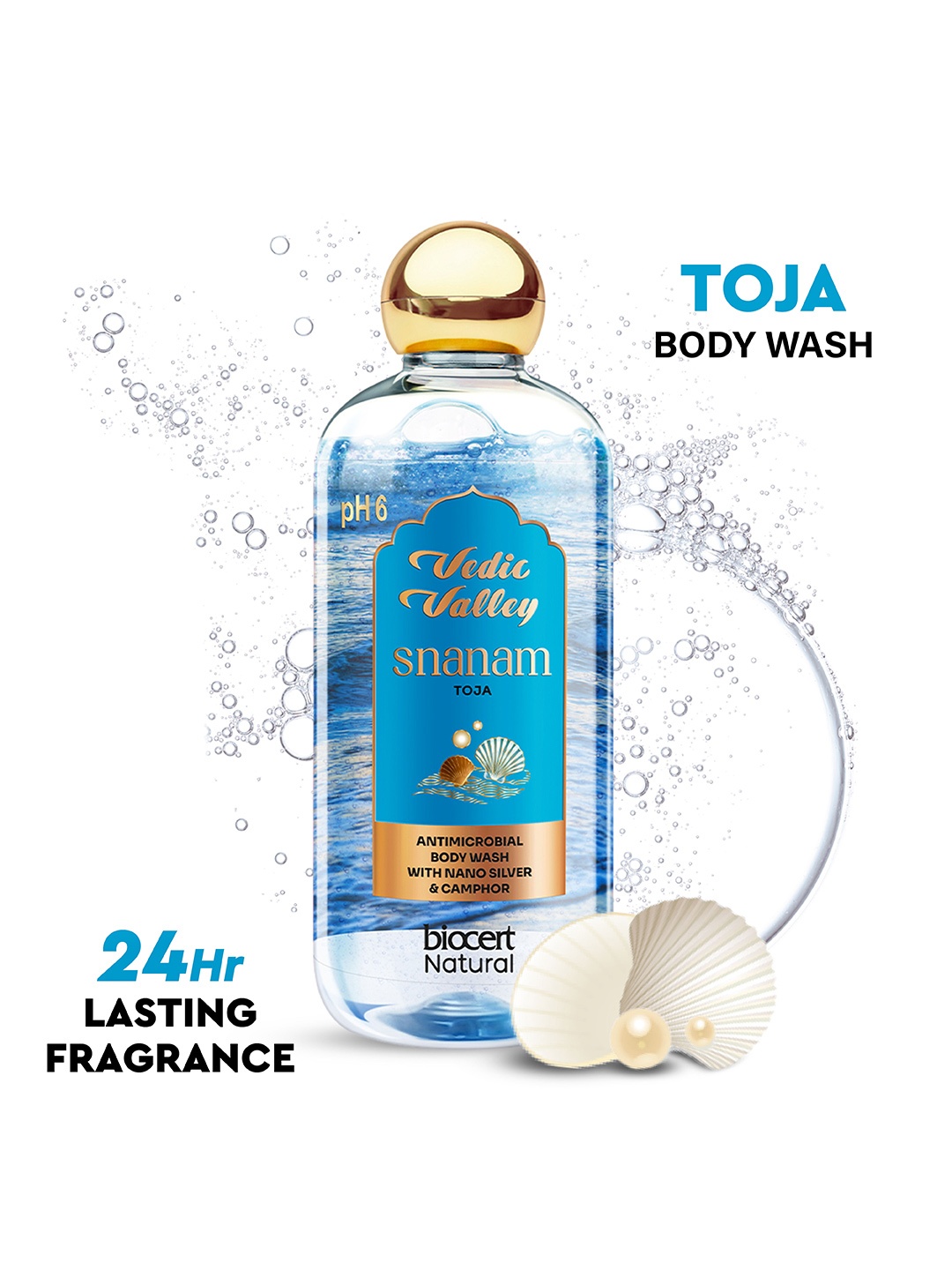 

Vedic Valley Snanam Toja Antimicrobial Body Wash with Nano Silver & Camphor - 300ml, Brown