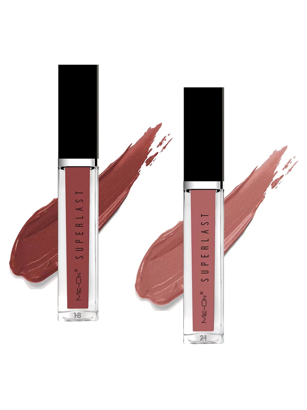 

ME-ON Pack Of 2 Superlast Lip Gloss- 18 & 21- 6ml, Brown