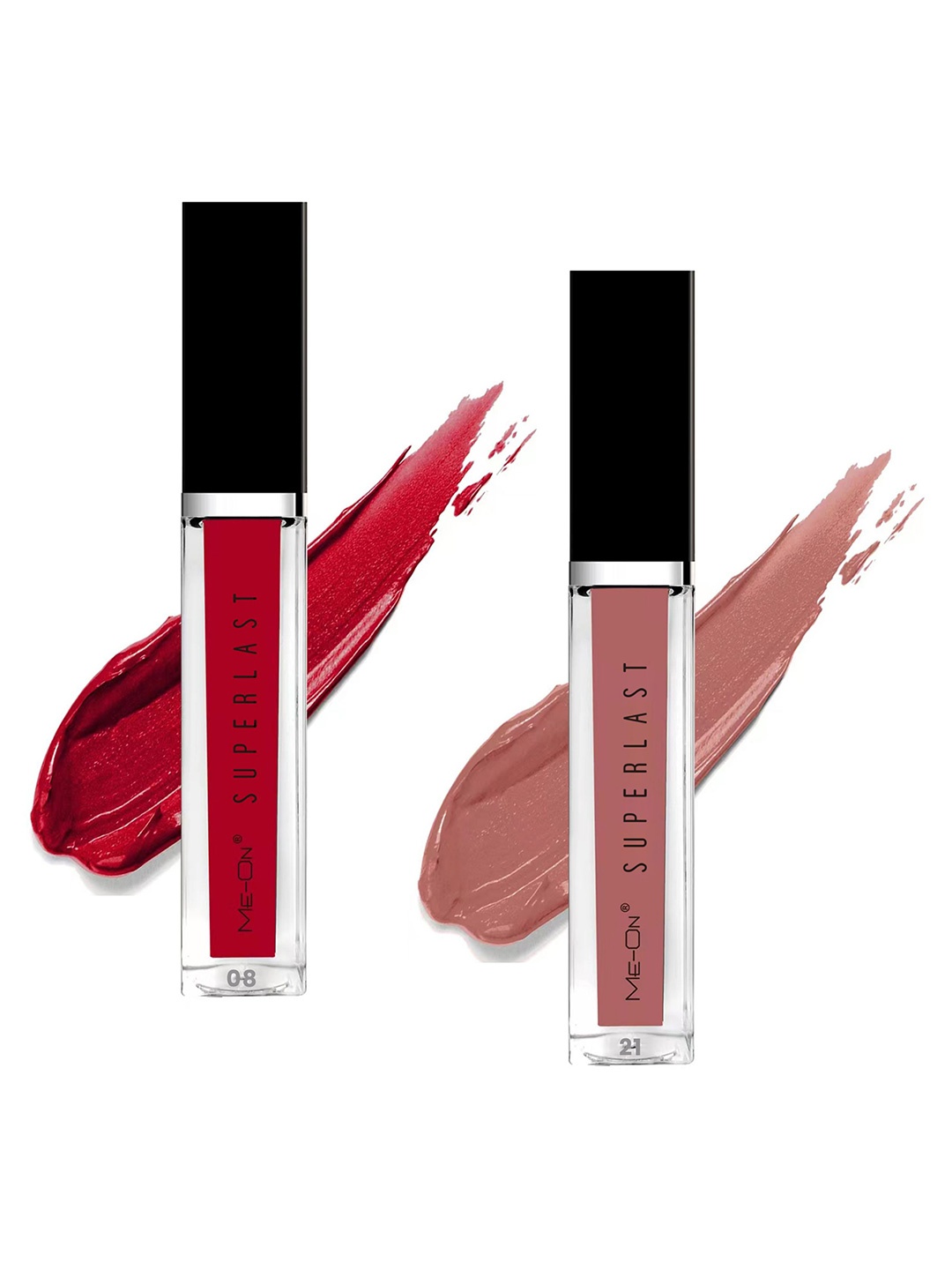 

ME-ON Set of 2 Superlast Long Lasting Lip Gloss 6 ml each - Shade 08 & 21, Red