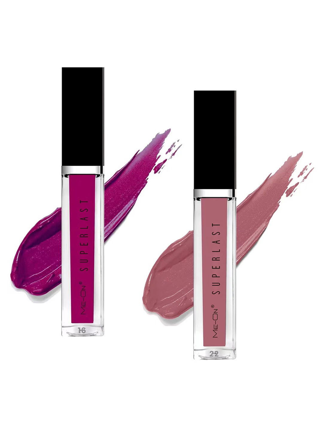 

ME-ON Set of 2 Superlast Long Lasting Lip Gloss 6 ml each - Shade 16 & 22, Nude