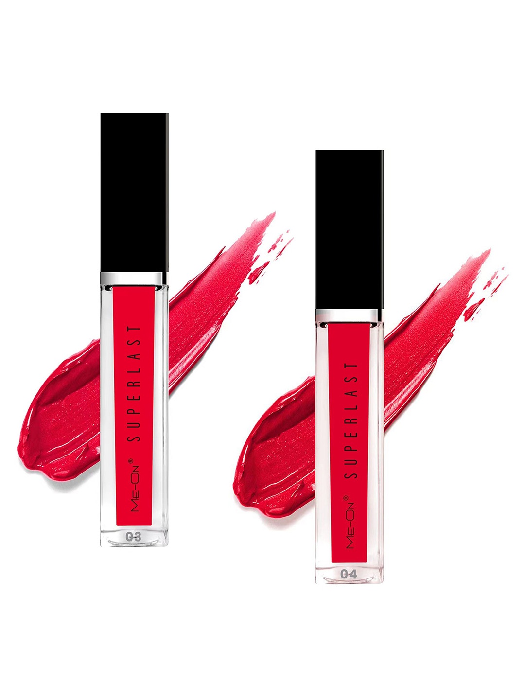 

ME-ON Set of 2 Superlast Long Lasting Lip Gloss 6 ml each - Shade 03 & 04, Red