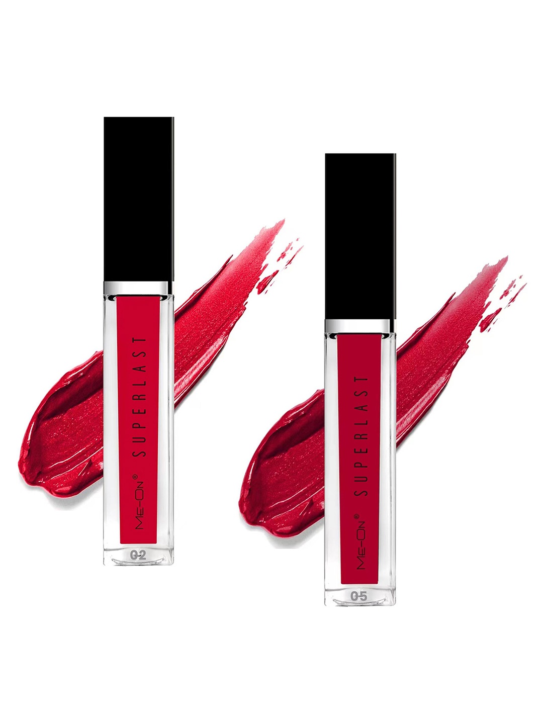 

ME-ON Set Of 2 Superlast Waterproof Matte Liquid Lip Gloss 6ml Each - Shade 02 & 05, Red