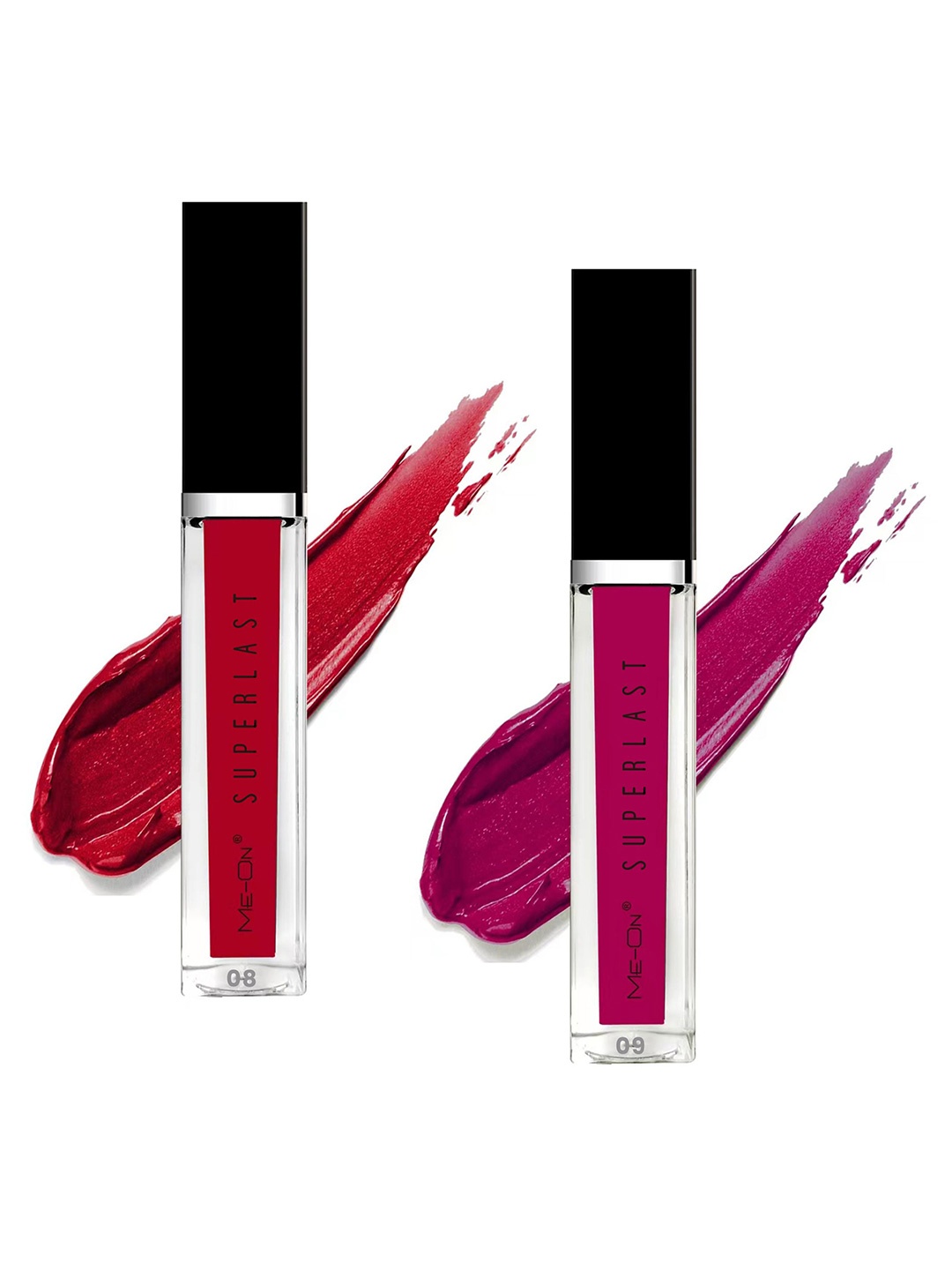

ME-ON Set Of 2 Superlast Waterproof Matte Liquid Lip Gloss 6ml Each - Shade 07 & 09, Red