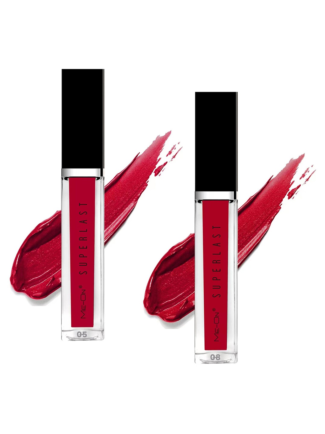 

ME-ON Set Of 2 Superlast Waterproof Matte Liquid Lip Gloss 6ml Each - Shade 05 & 08, Red