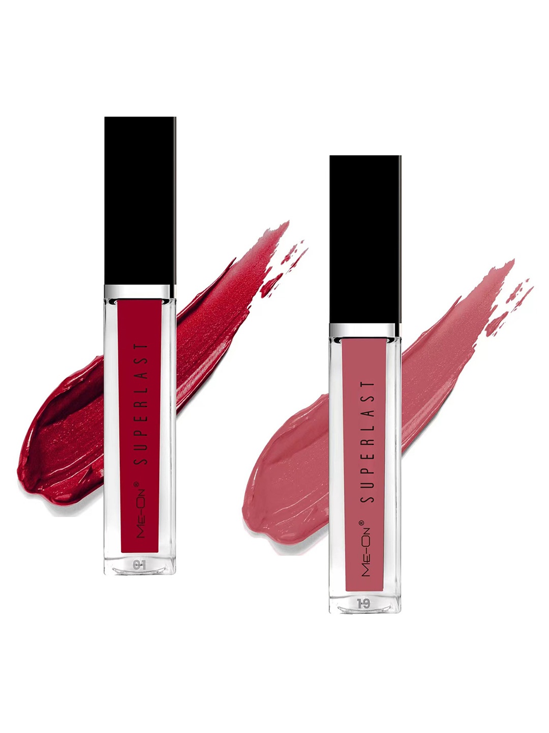 

ME-ON Set of 2 Superlast Long Lasting Lip Gloss 6 ml each - Shade 01 & 19, Red