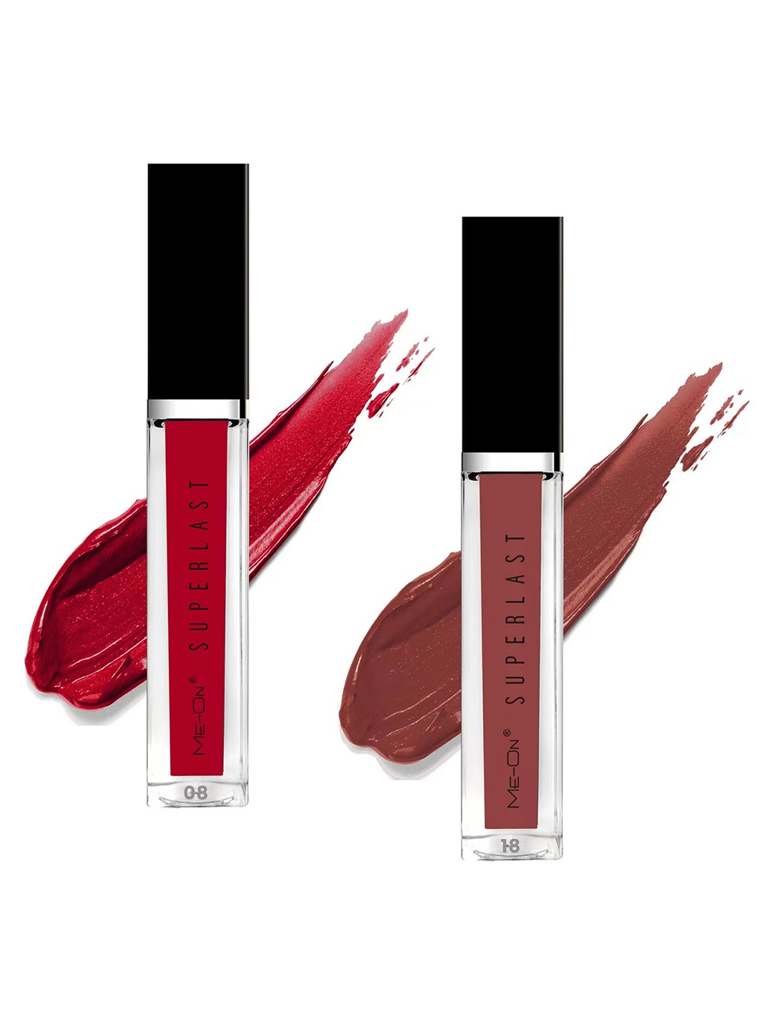 

ME-ON Superlast Set Of 2 Superlast Liquid Lipstick -Shade 08 & 18 - 6 ml, Multi