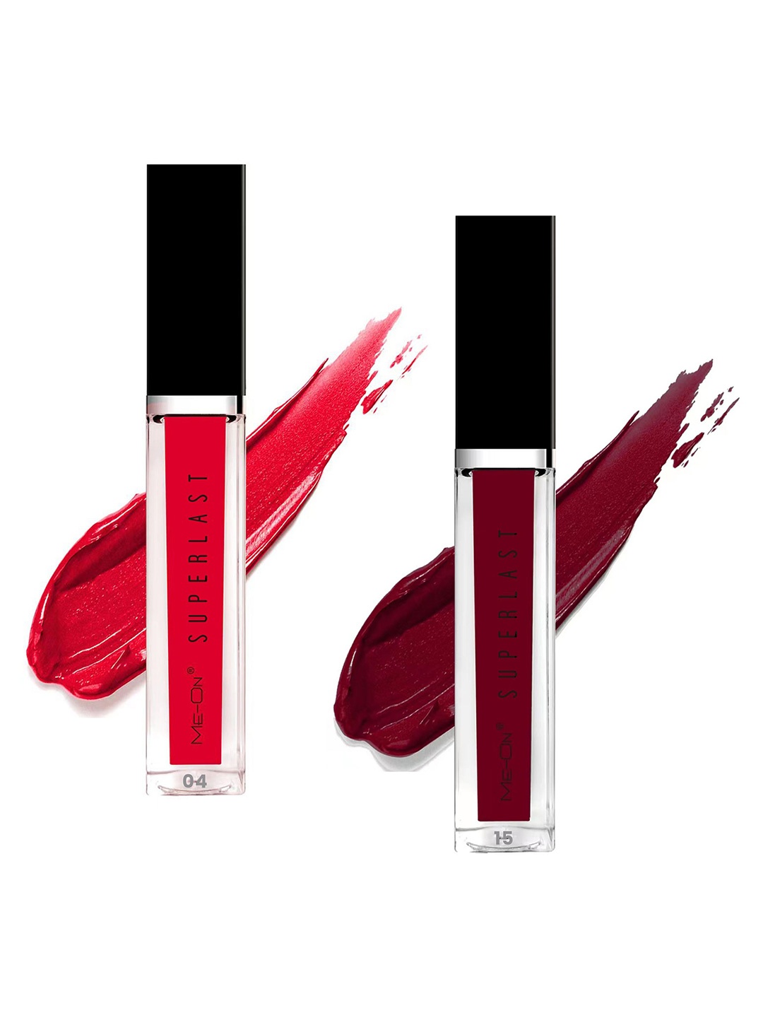 

ME-ON Set Of 2 Superlast Waterproof Matte Liquid Lip Gloss 6ml Each - Shade 04 & 15, Red