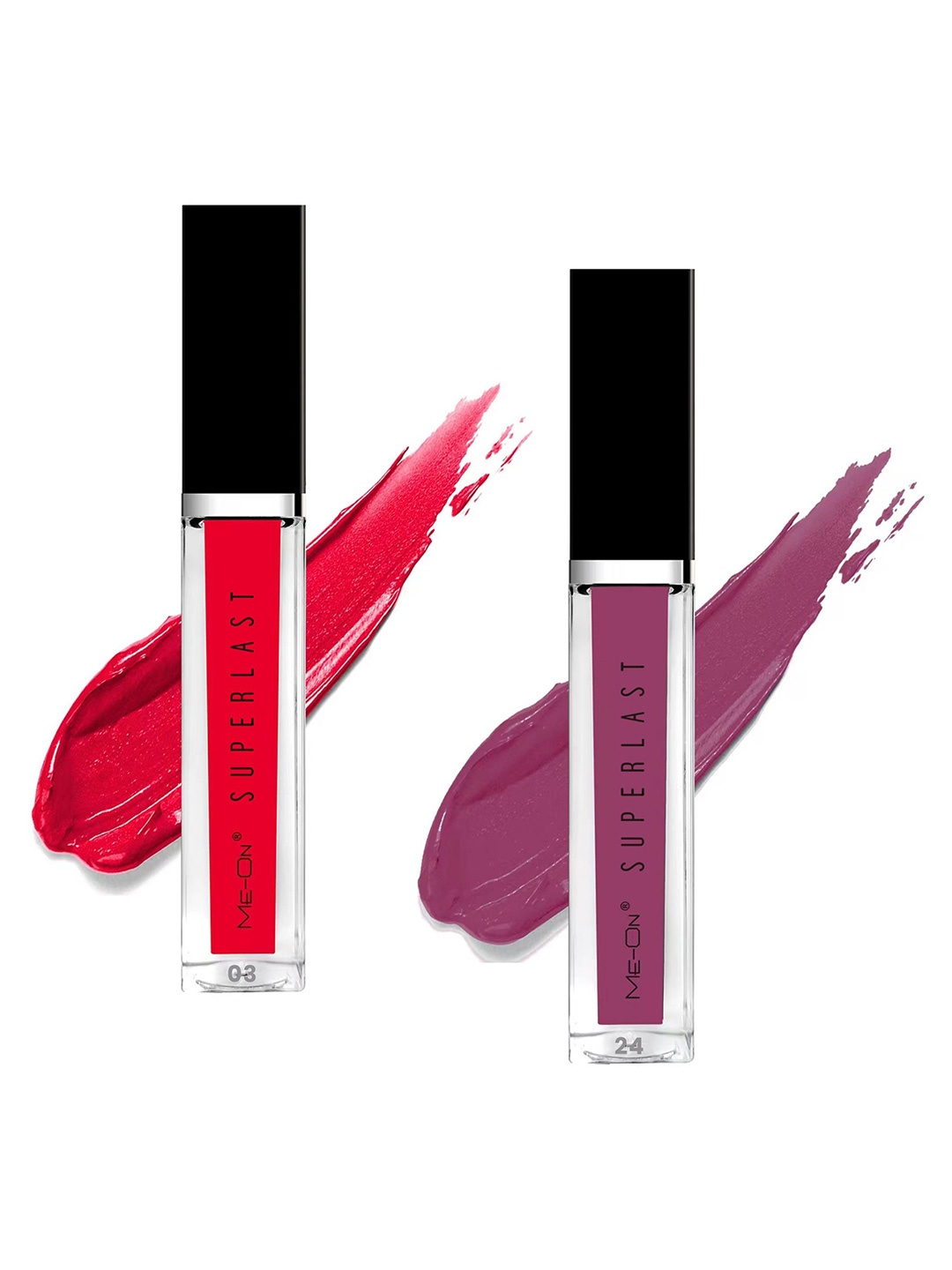 

ME-ON Set of 2 Superlast Long Lasting Lip Gloss 6 ml each - Shade 03 & 24, Red