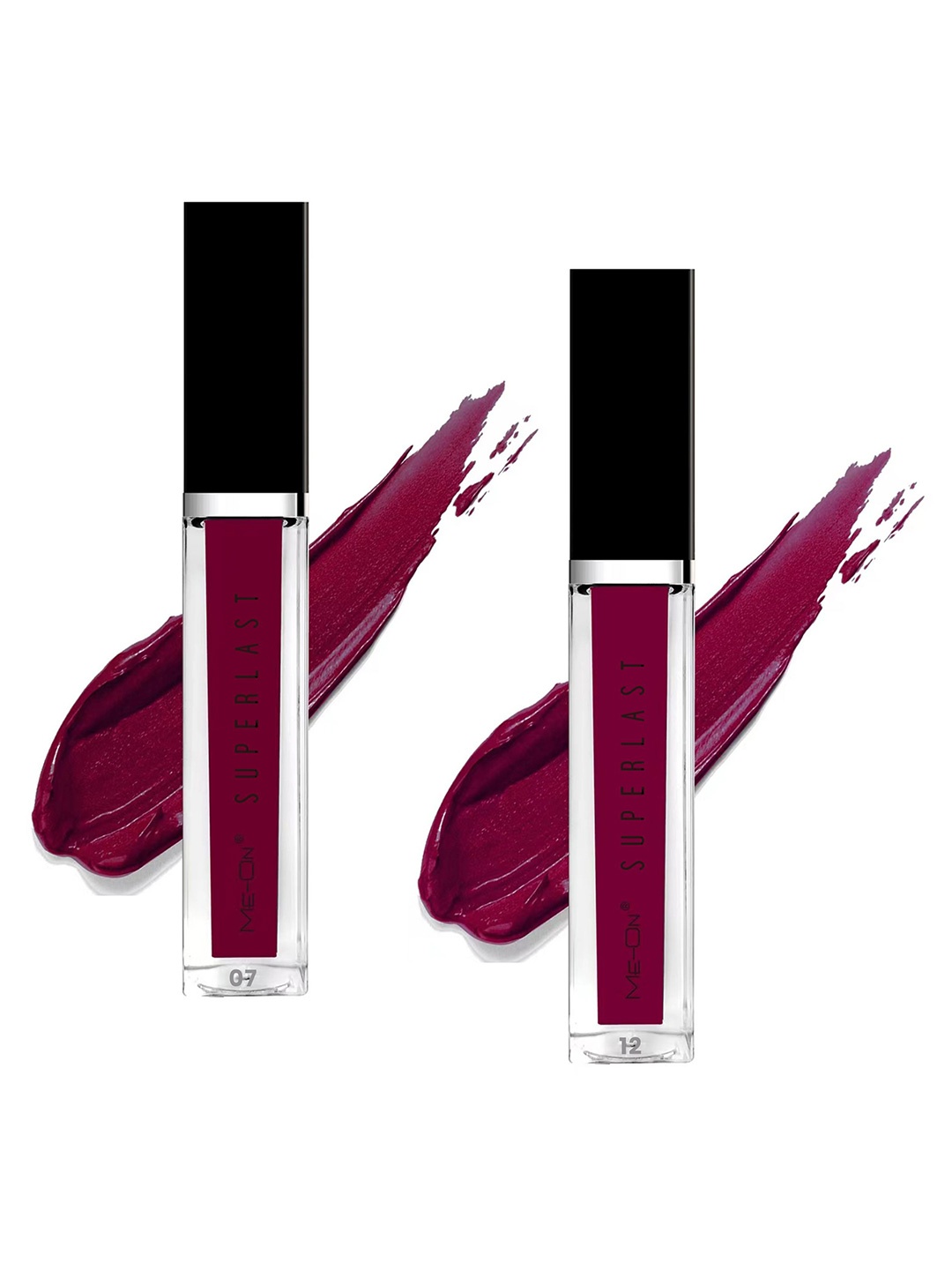 

ME-ON Set Of 2 Superlast Waterproof Matte Liquid Lip Gloss 6ml Each - Shade 07 & 12, Magenta