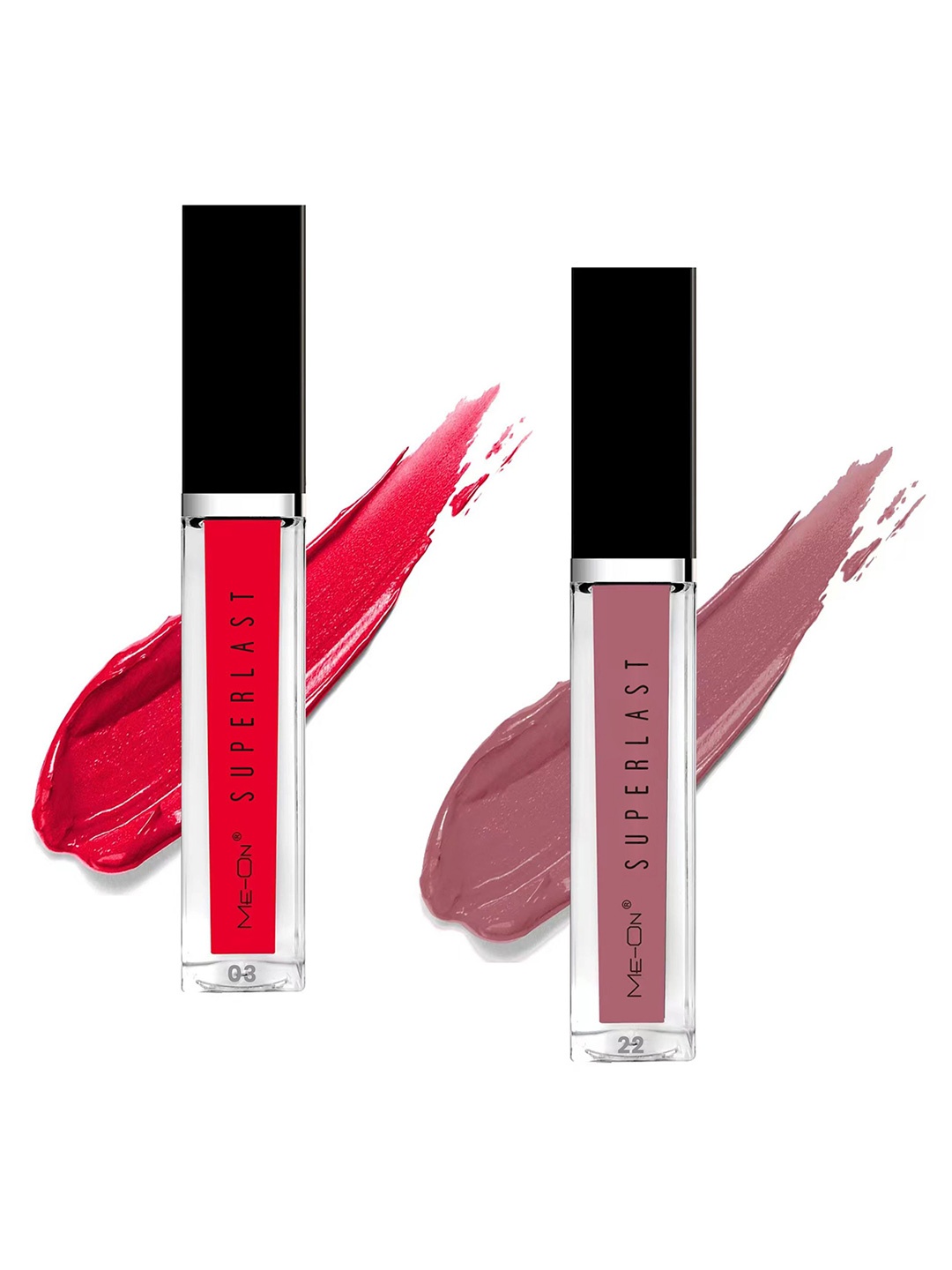 

ME-ON Set of 2 Superlast Long Lasting Lip Gloss 6 ml each - Shade 03 & 22, Red