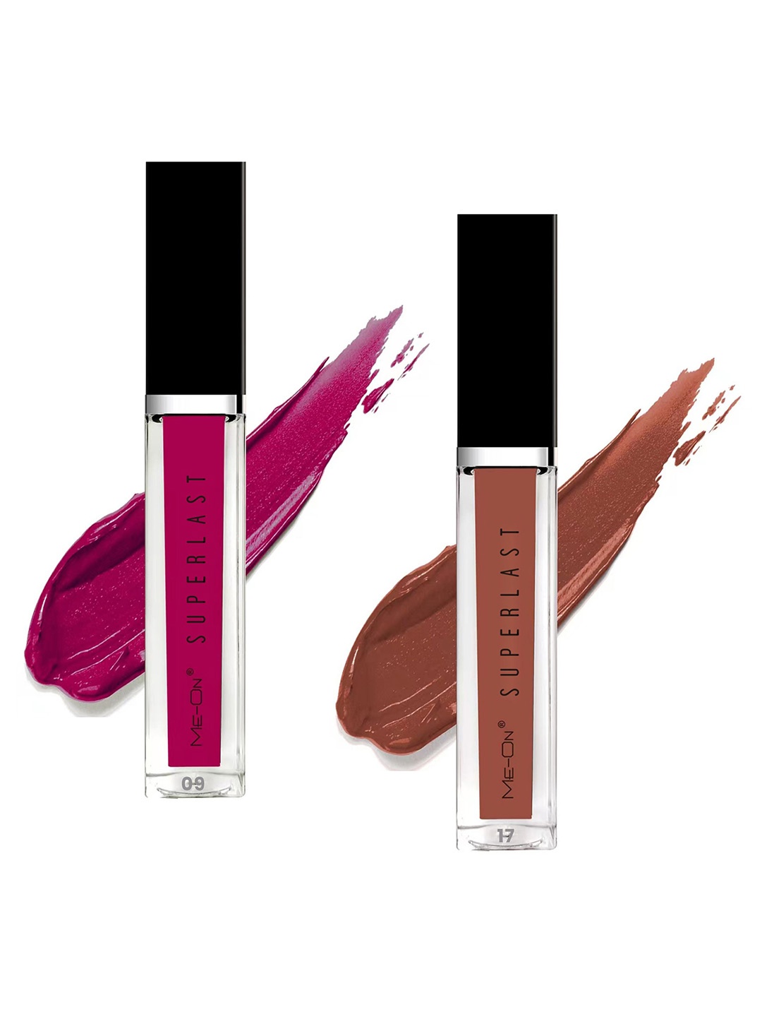 

ME-ON Superlast Set Of 2 Matte Liquid Lipstick -Shade 09-17, Pink