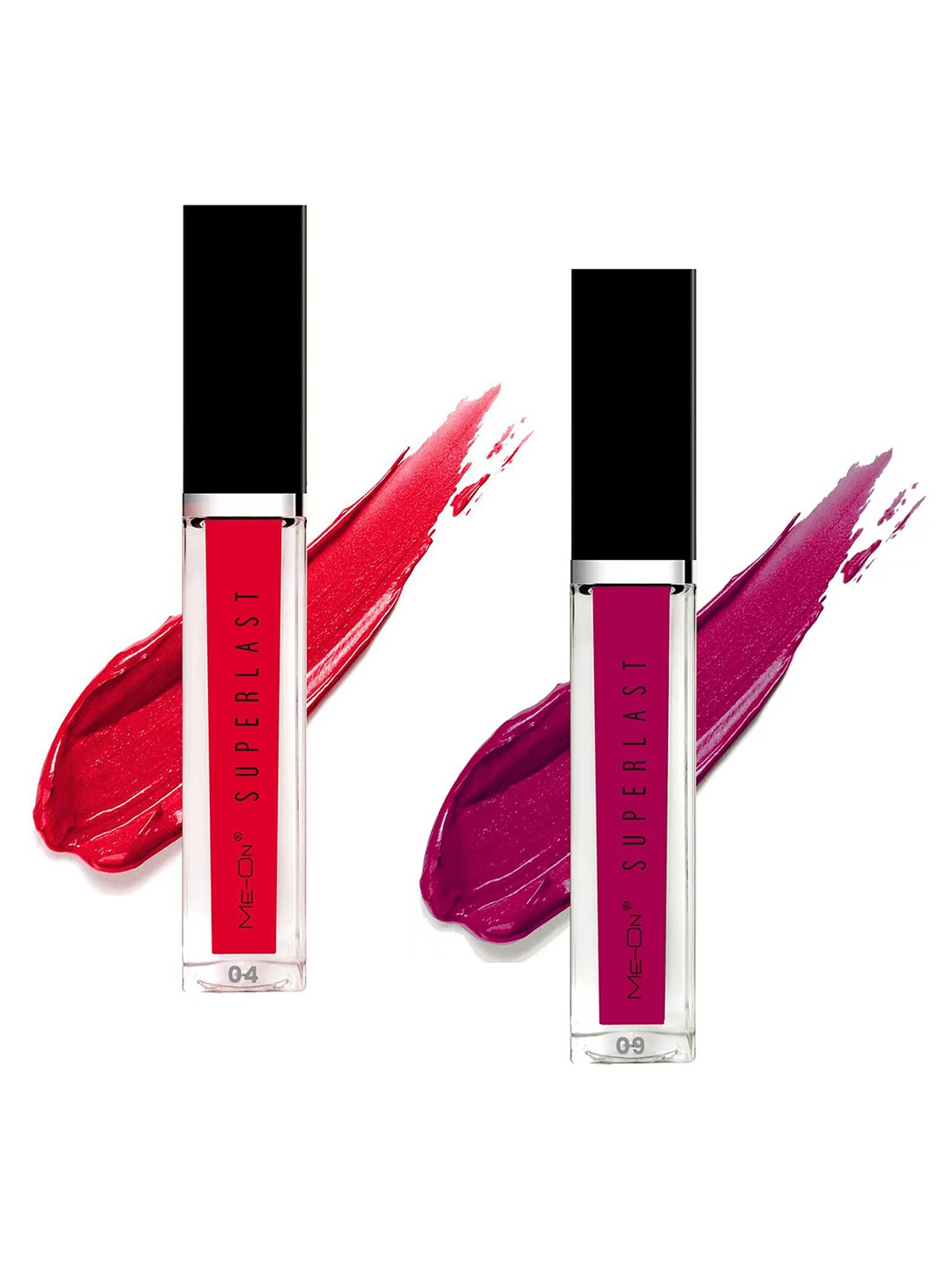 

ME-ON Set Of 2 Superlast Waterproof Matte Liquid Lip Gloss 6ml Each - Shade 04 & 09, Red