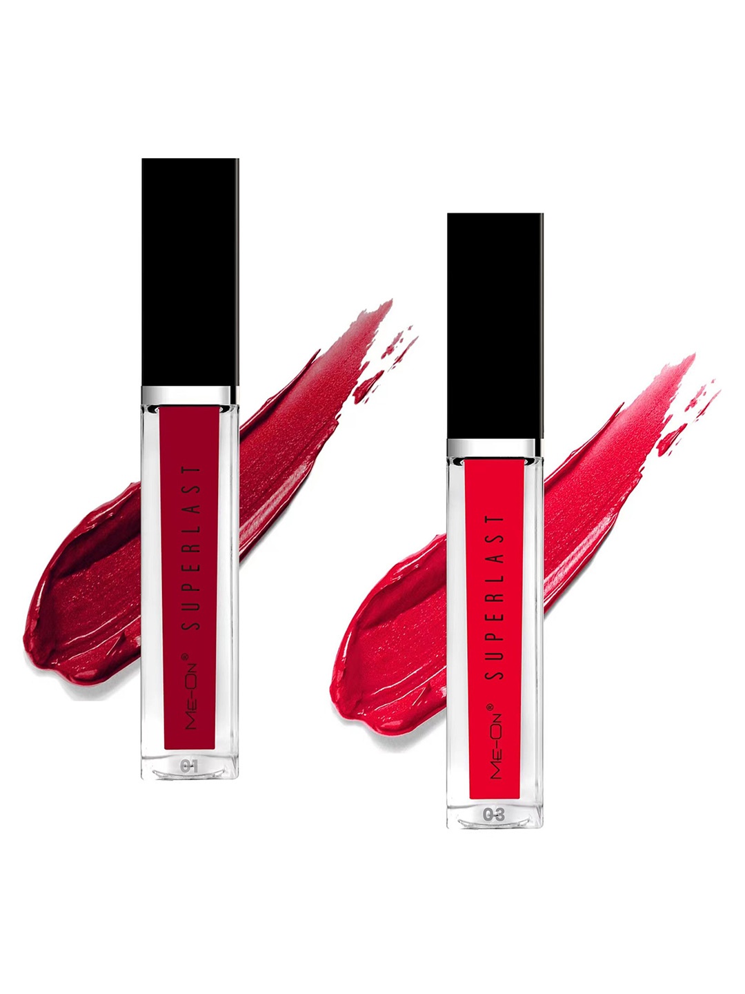 

ME-ON Set of 2 Superlast Long Lasting Lip Gloss 6 ml each - Shade 01 & 03, Red