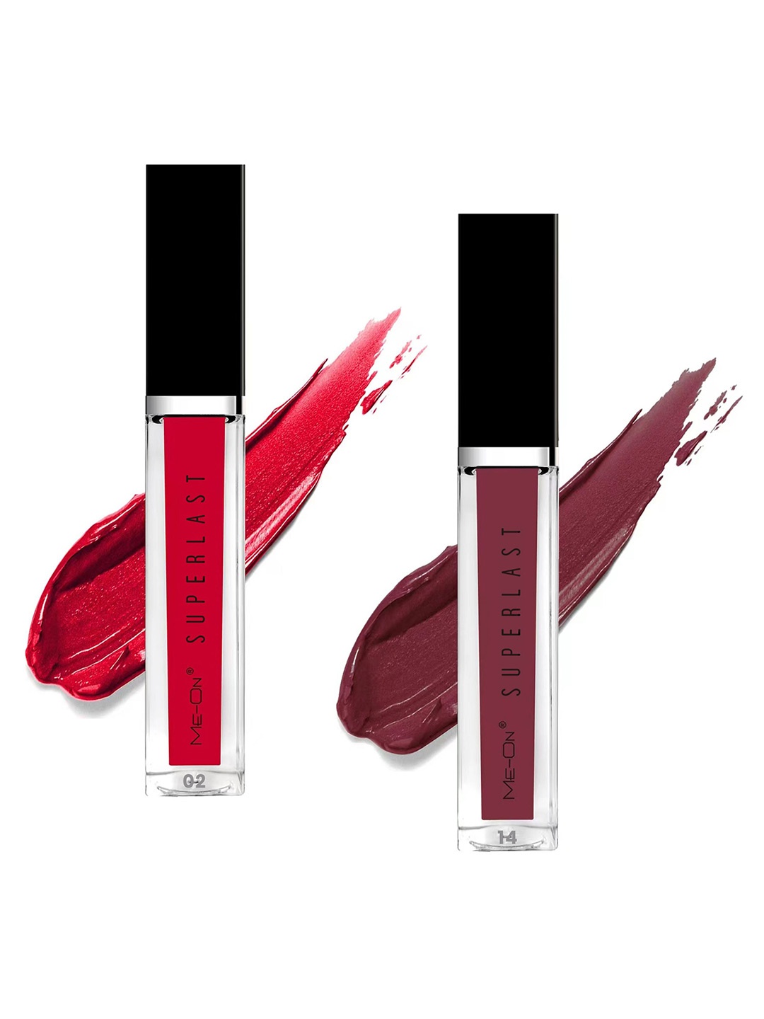 

ME-ON Superlast Set Of 2 Matte Liquid Lipstick -Shade 02-14 6ml, Multi