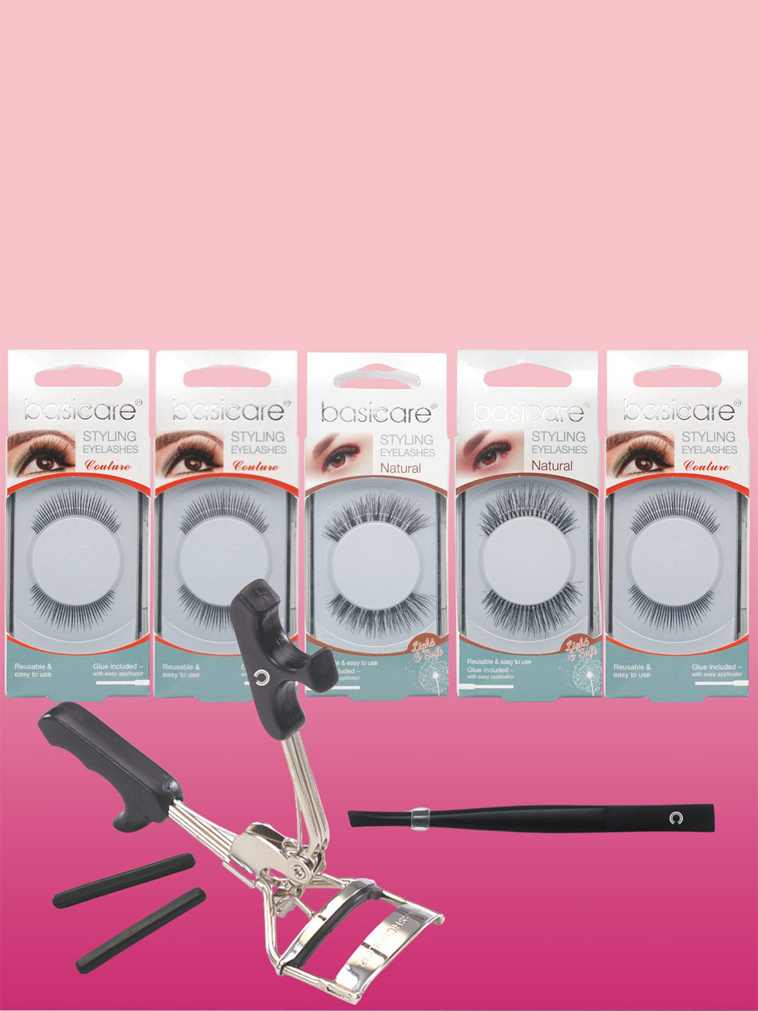

basicare Set Of 5 Reusable Eyelashes - Black