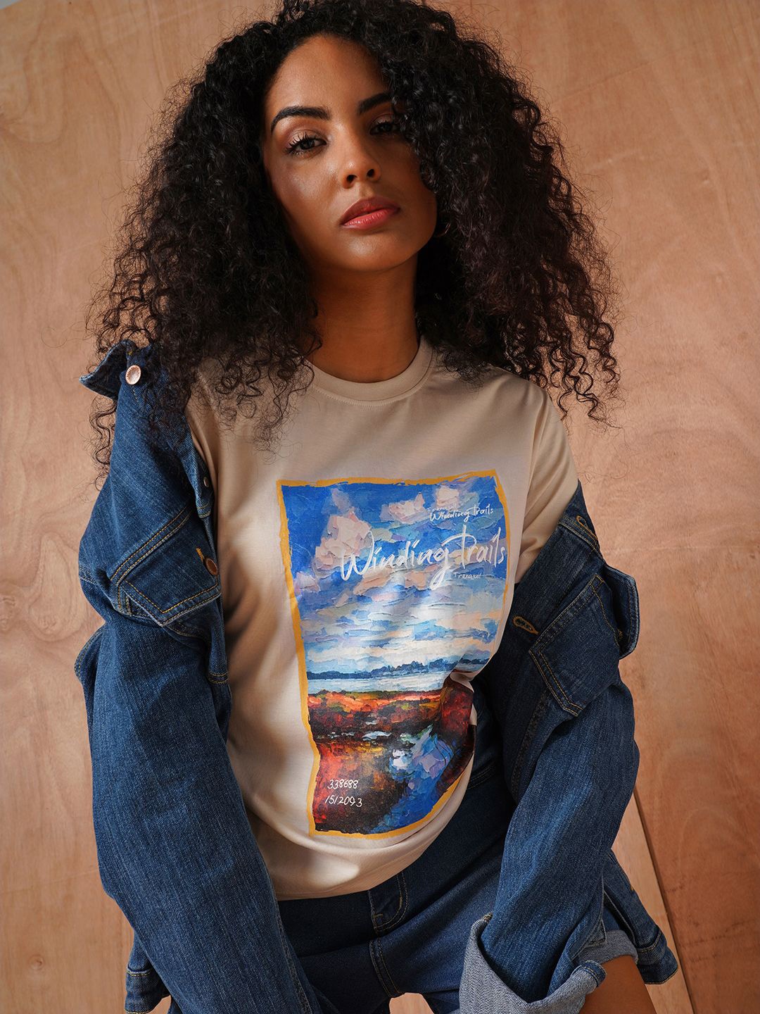 

The Roadster Lifestyle Co Printed Oversized Tshirts, Beige