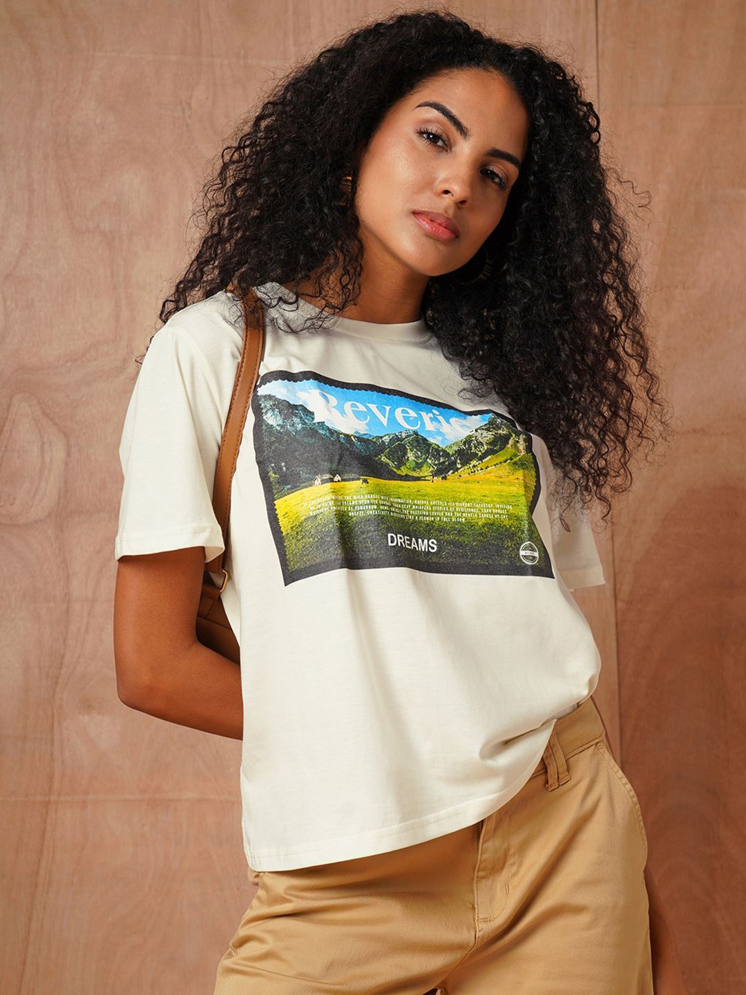

The Roadster Lifestyle Co Printed Oversized Tshirts, Off white