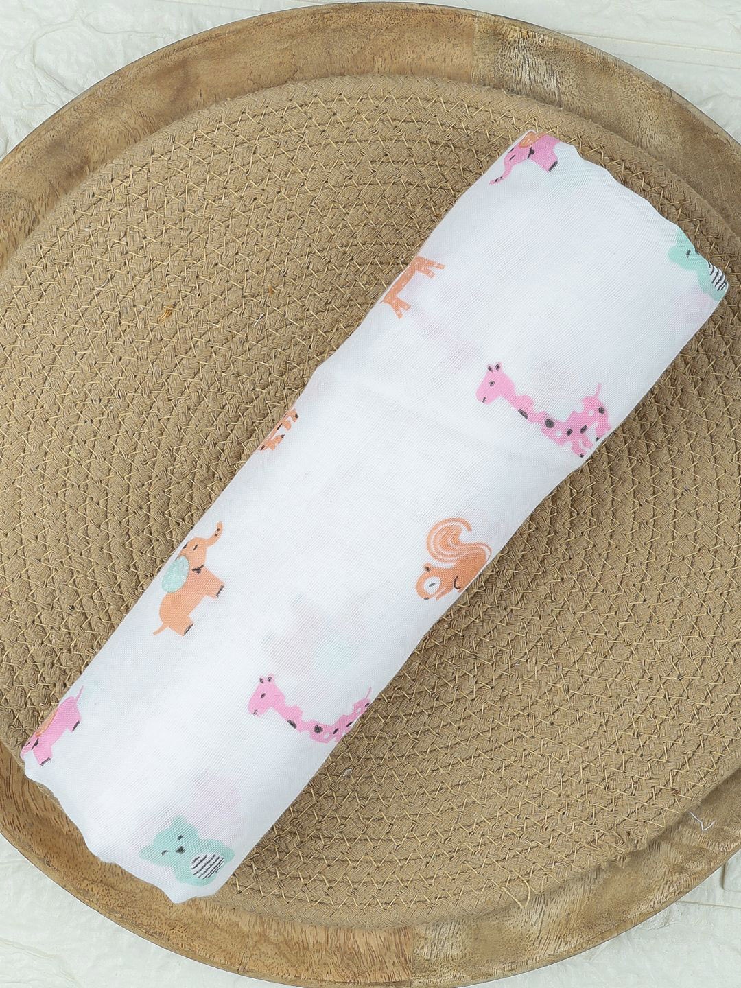 

Moms Home Infants Printed Muslin Swaddle, Peach