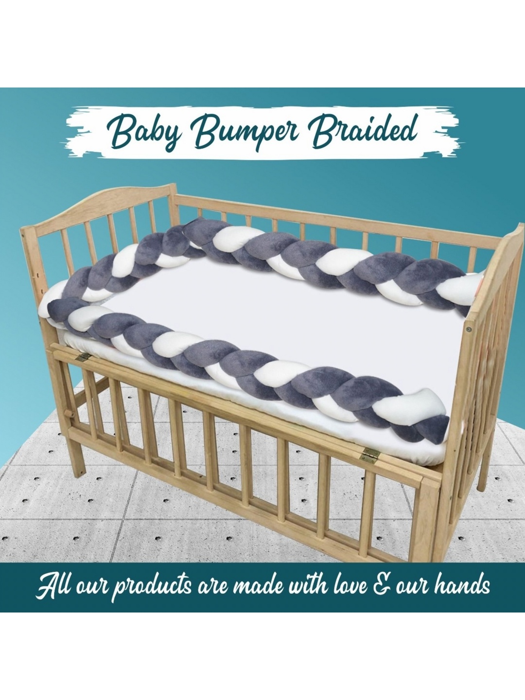 

OSCAR HOME White & Grey Ethnic Motifs Printed Cotton Crib Regular Bedding Set