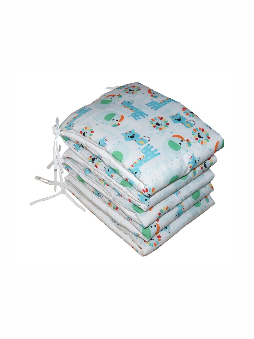 

OSCAR HOME Blue & Green Cartoon Printed Cotton Crib Bed Bumper Bedding Set