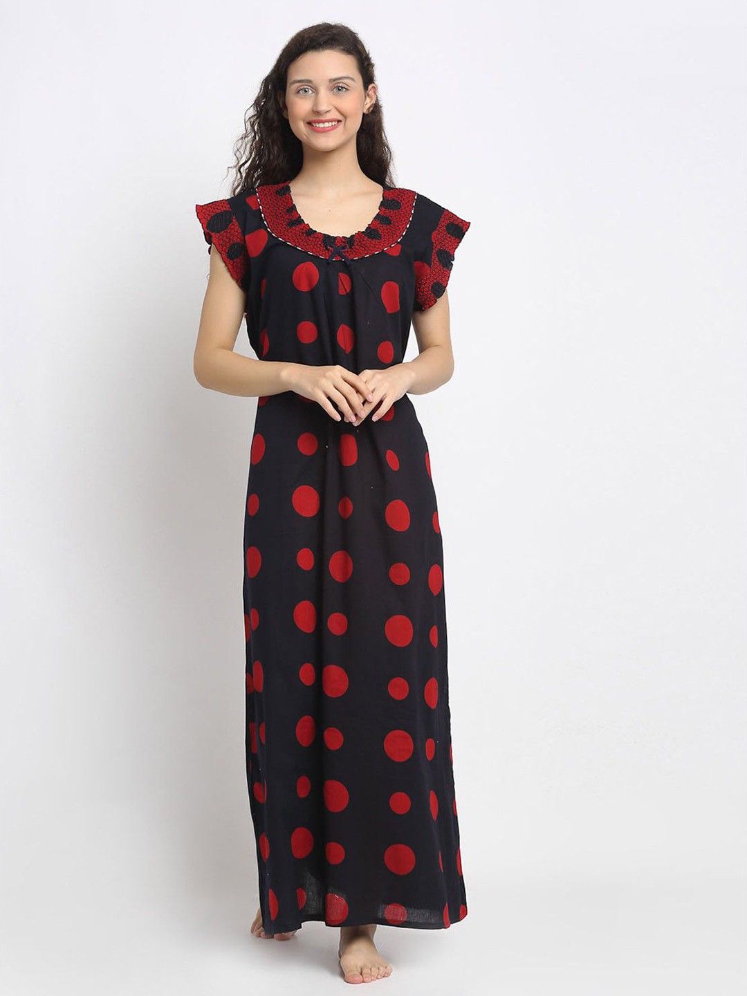 

Secret Wish Printed Maxi Nightdress, Black