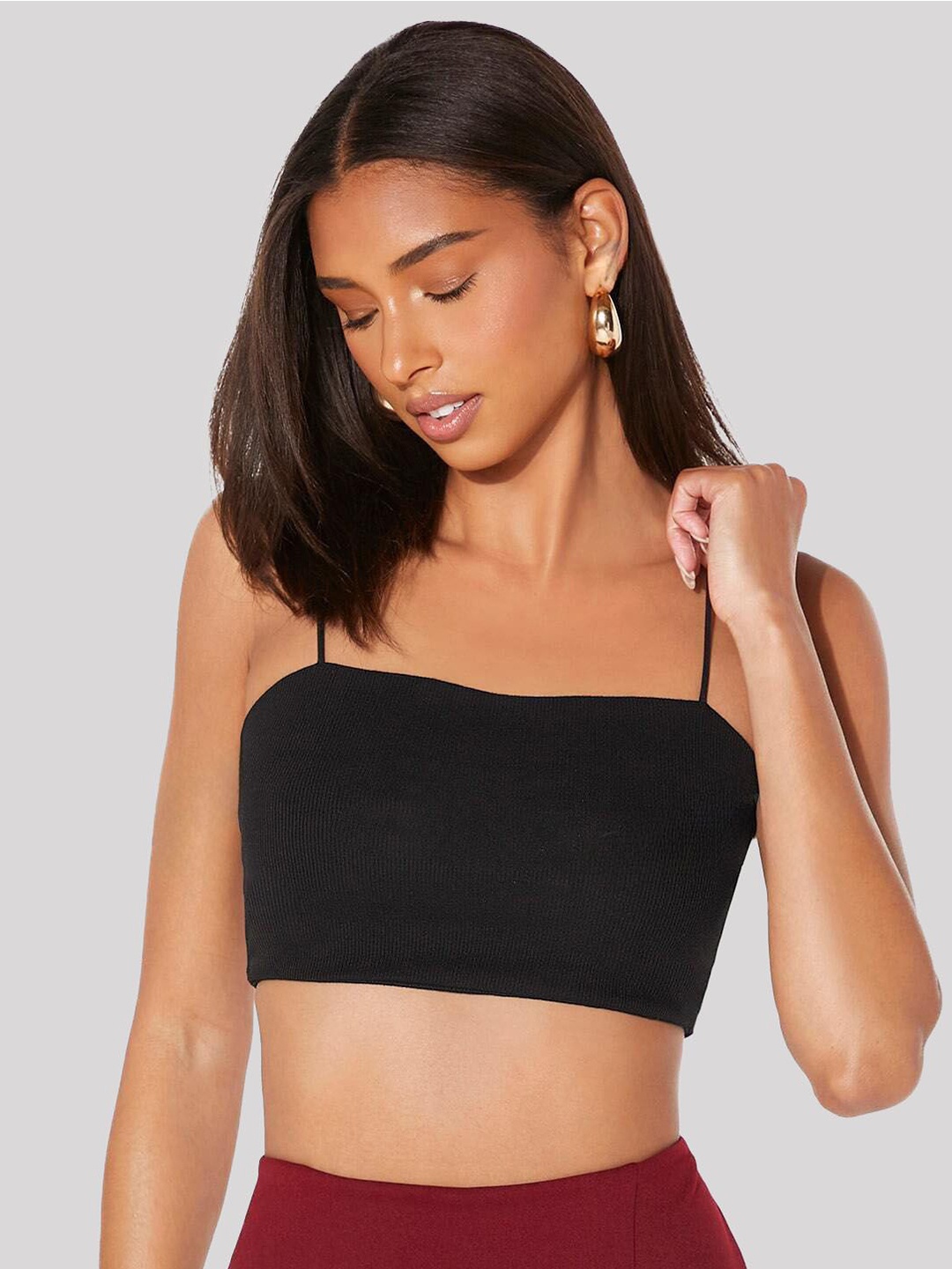 

Tivante Cotton Crop Top, Black