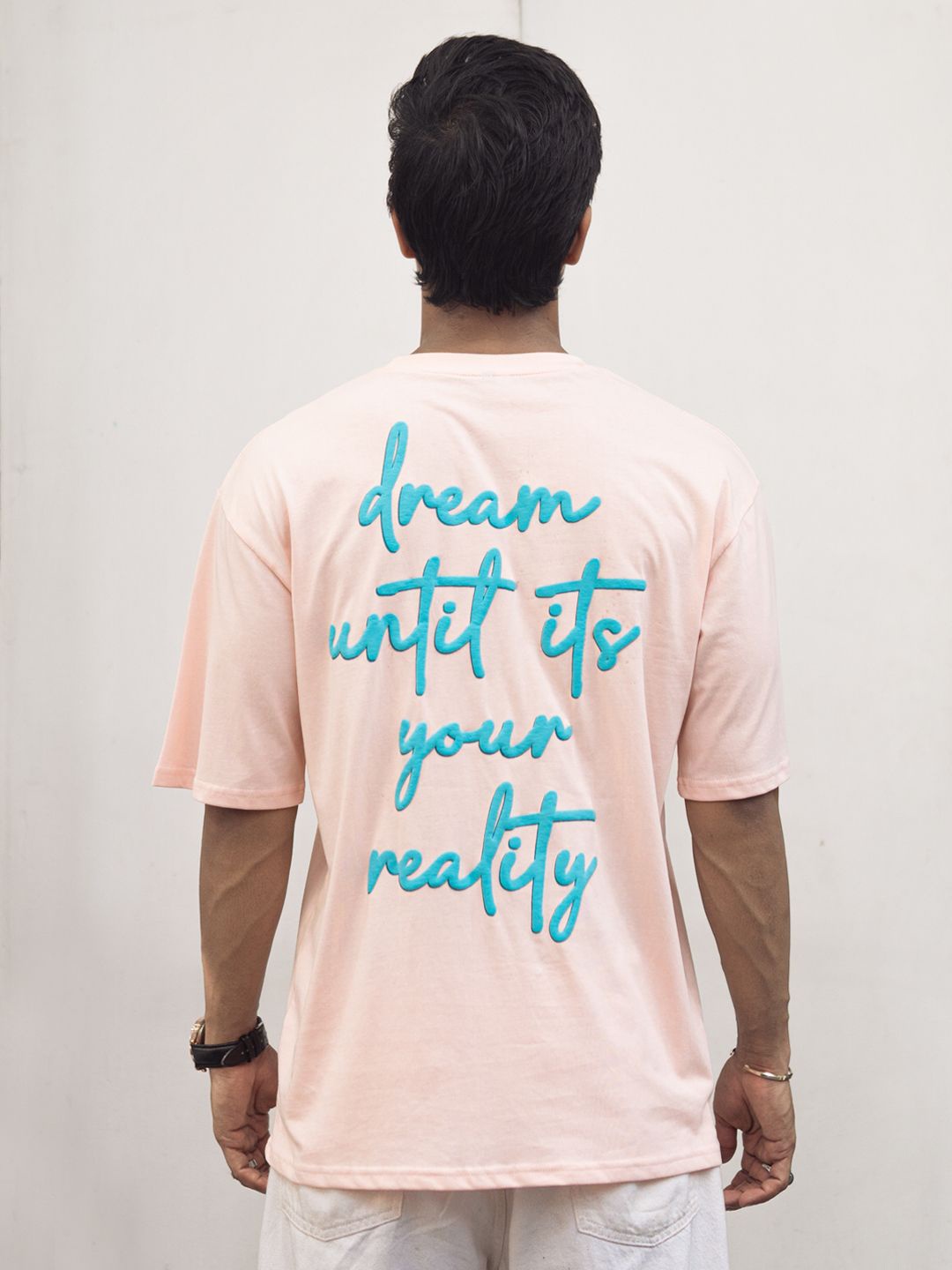 

Powerlook Men Typography Printed Applique T-shirt, Peach