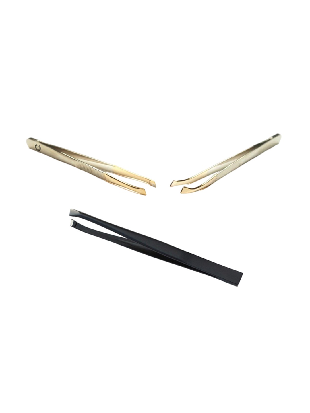 

basicare Set Of 3 Reusable Tweezers, Gold