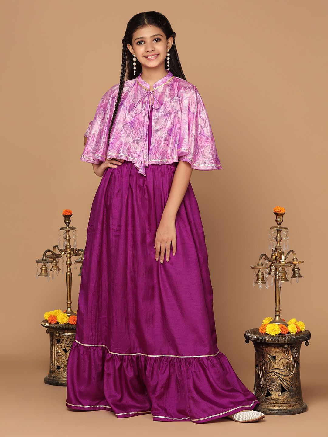 

BAESD Girls Chiffon Maxi Length Fit And Flare Dresses, Purple